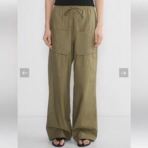 Babaton System Poplin Pant Olive Wide-Leg